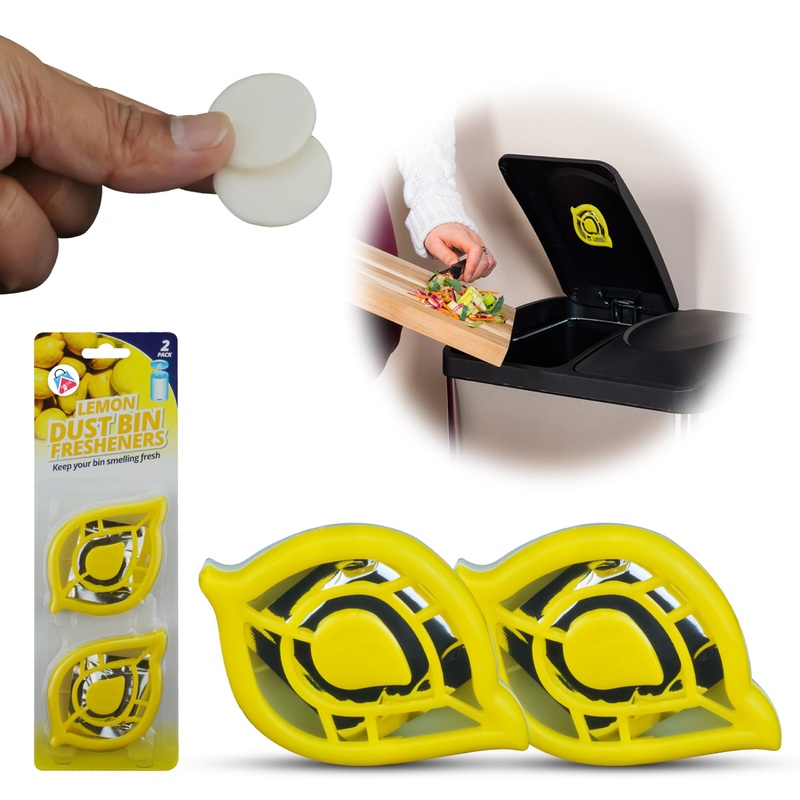 HOVUK trash can-air freshener odor removers for kitchen waste buckets swing pedal air scent self-adhesive (2 pieces lemon waste bucket frost (yellow color)) 2 Pack lemon container (yellow color)