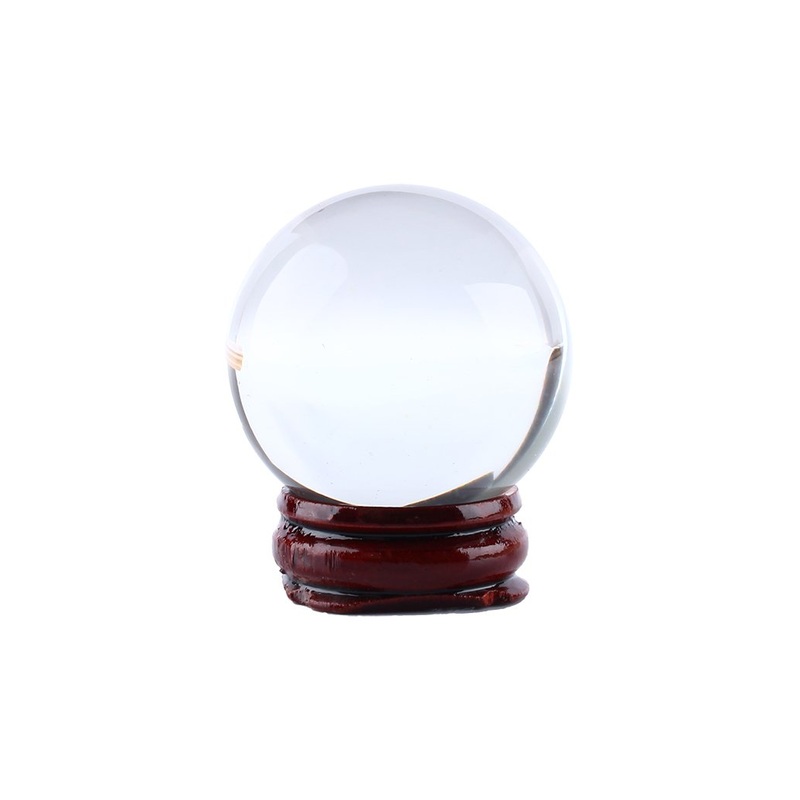 Hztyyier Clear Crystal Ball Asian Rare Natural Quartz Clear Crystal Healing Ball Transparent Sphere with Stand 40mm