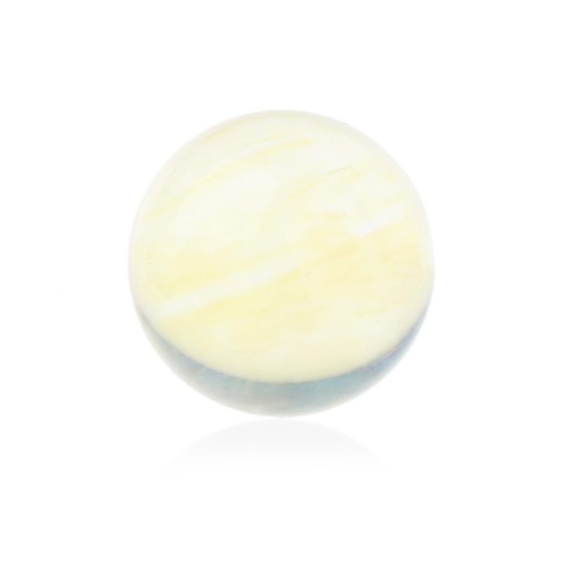 NKlaus crystal stone opalite yellow synthetic glass ball shape approx. 30mm mystic decorative stone 14902