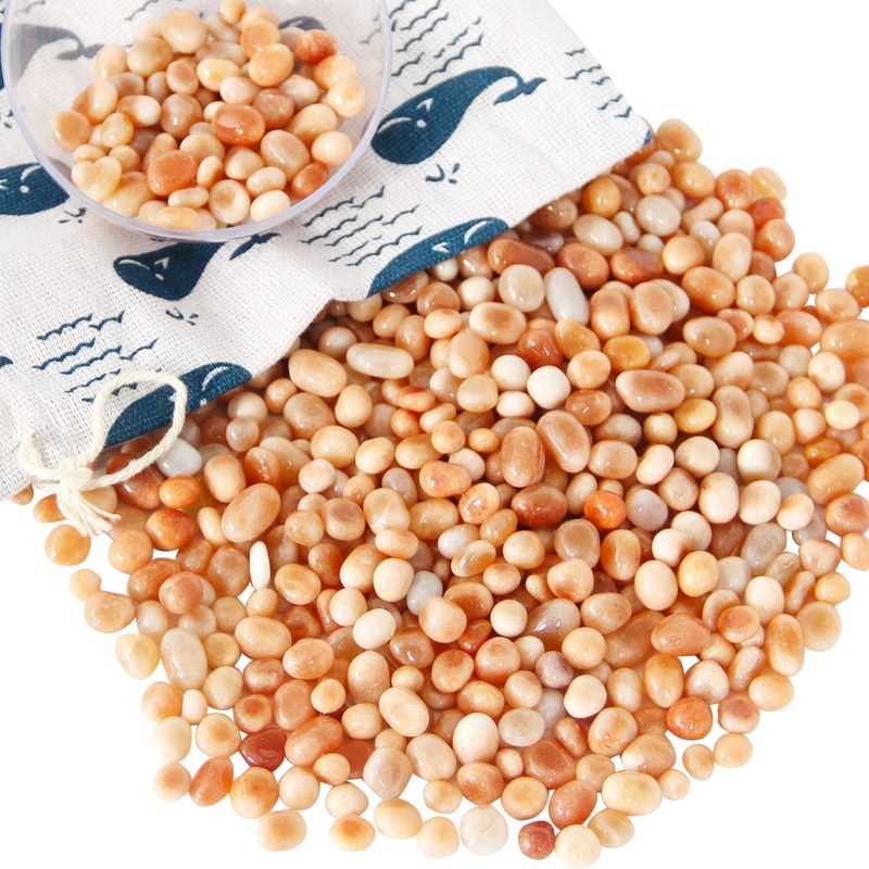 Orienttrea 500 gram yellow aventurine stones drum stones mini yellow aventurine stones gemstones charging stones granulate/mini chips yellow aventurine healing stones packed in a gift box