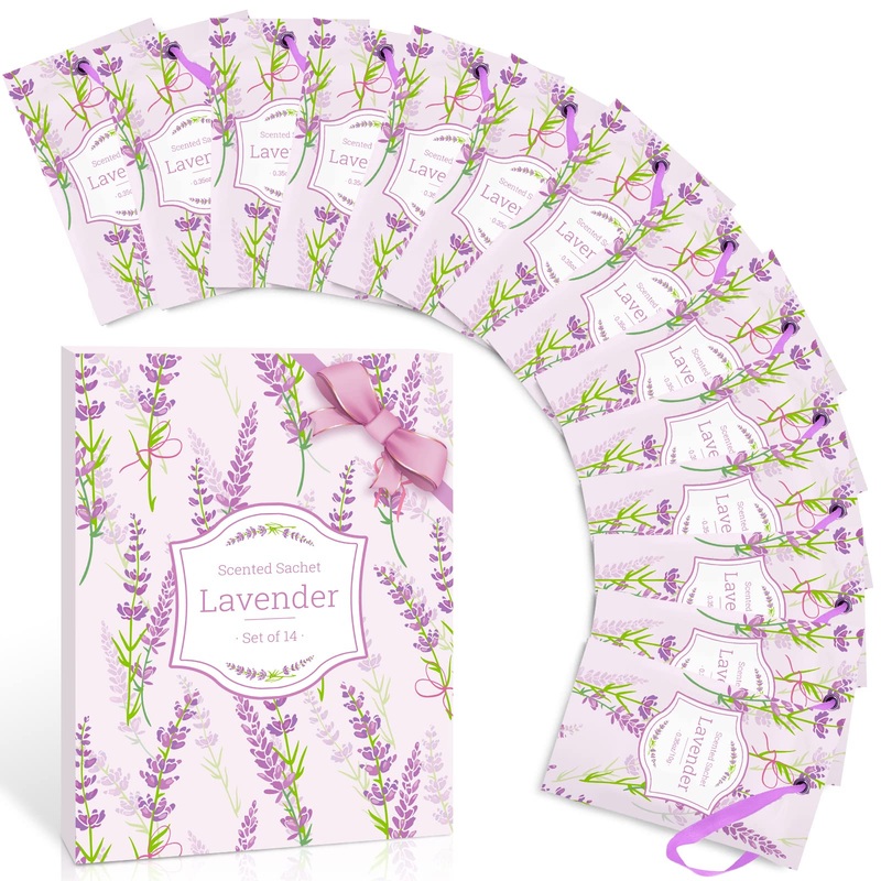 SCENT-HI fragrance bags made of premium lavender fragrance bags for clothing fragrant end for drawers cupboards rooms wardrobe cars (14 bags)