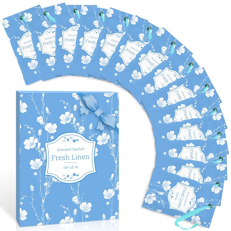 Scent-Hi Linen Scented Sachets Scented Sachets for Drawers Cupboards Rooms Wardrobes Cars (14 Sachets)