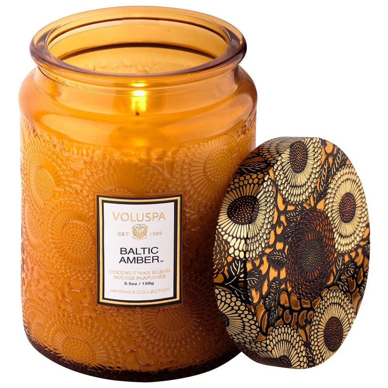 VOLUSPA Baltic Amber Glass Candle – 18 oz/ 510 g 1-wick Candle