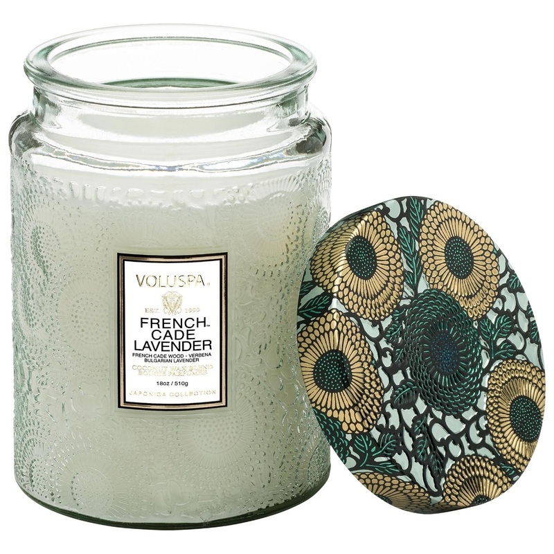 VOLUSPA French Cade & Lavender Glass Jar Candle – 18 oz/ 510 g