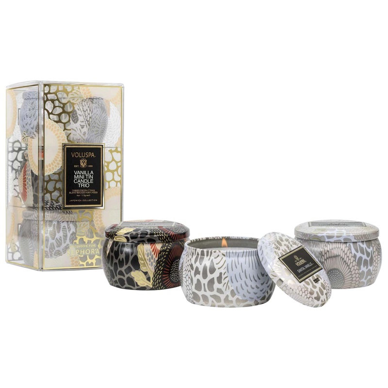 VOLUSPA Vanilla Mini Tin Candle Trio Gift Set