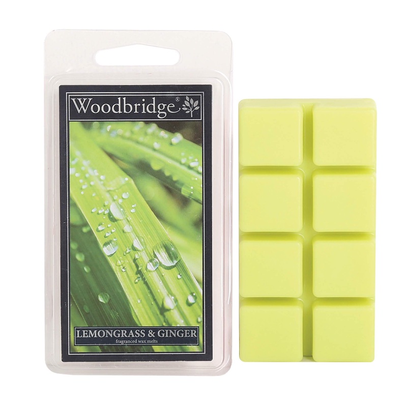 Woodbridge fragrance wax for fragrance lamp |Lemongrass Ginger |Fragrance wax lemon |8 Wax Melts for fragrance lamp |Room fragrance for aromatherapy |10h burning time per melt (68g) Lemongrass & Ginger