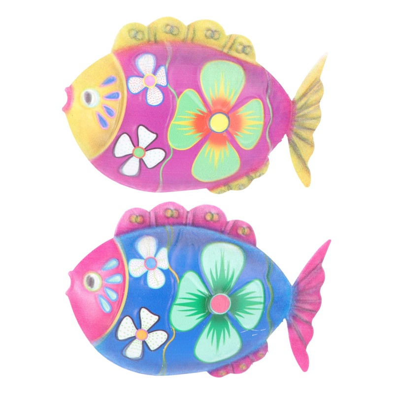 Zerodeko 2pcs Iron Fish Wall Decoration Wall Hanging Iron Sun Fake Corn Wall Tropical Fish Home Decor Animal Metal Wall Sculpture Coastal Ornaments Coastal Iron 3d Ocean Statue
