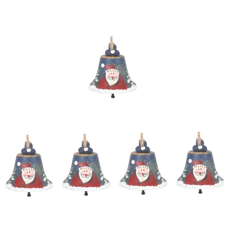 Abaodam 5st bell pendant from blacksmiths seasonal bells ornaments Christmas loop tree trailer hanging bell artificial snowman bell santa jingle bell older ring metal 7x7cmx5pcs different colors x 5 pieces