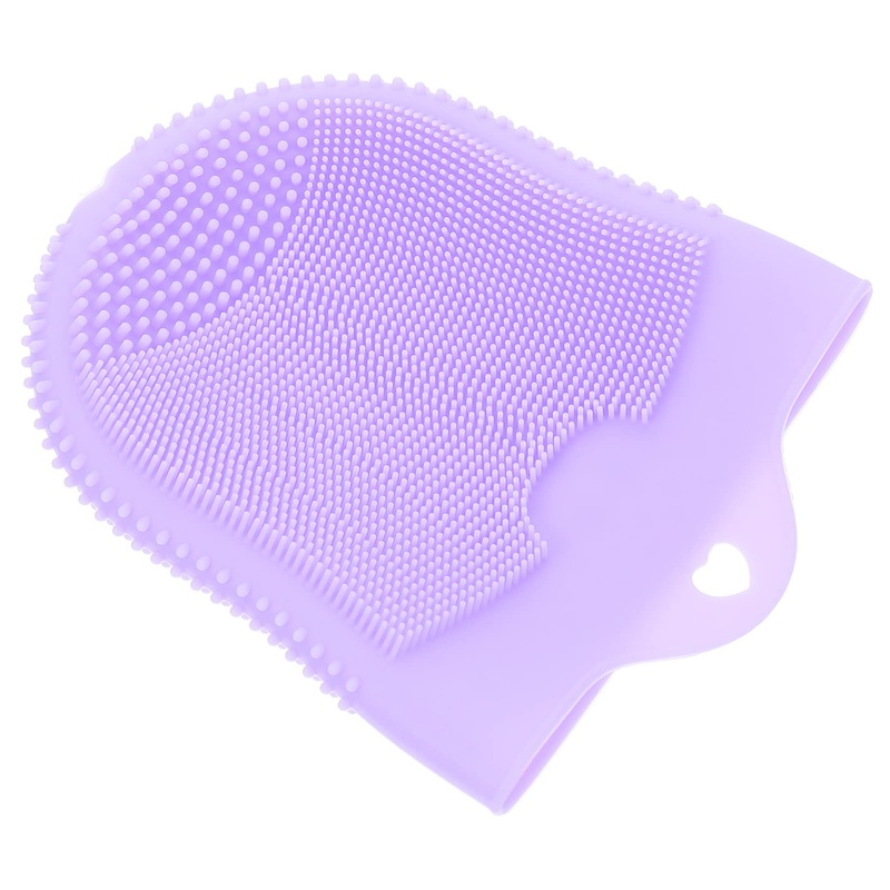 Beavorty Cleansing Massage Finger Cots Cleansing Facial Brush Skin face Scrubber for Women deep Cleaning Brush face wash Scrubber face Lotion for Women Silica Gel Makeup Remover Miss pores Violet 11.8X10CM