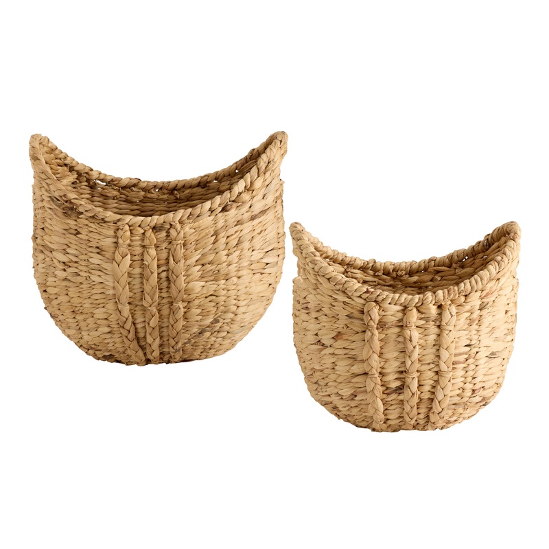 Birdie Natural Water Hyacinth Braided Boat Basket