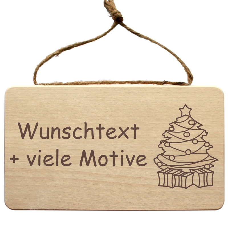 Christmas decoration wall shield made of wood + individual engraving saying wish name – Christmas decoration for hanging gift for Christmas Christmas Christmas Eve
