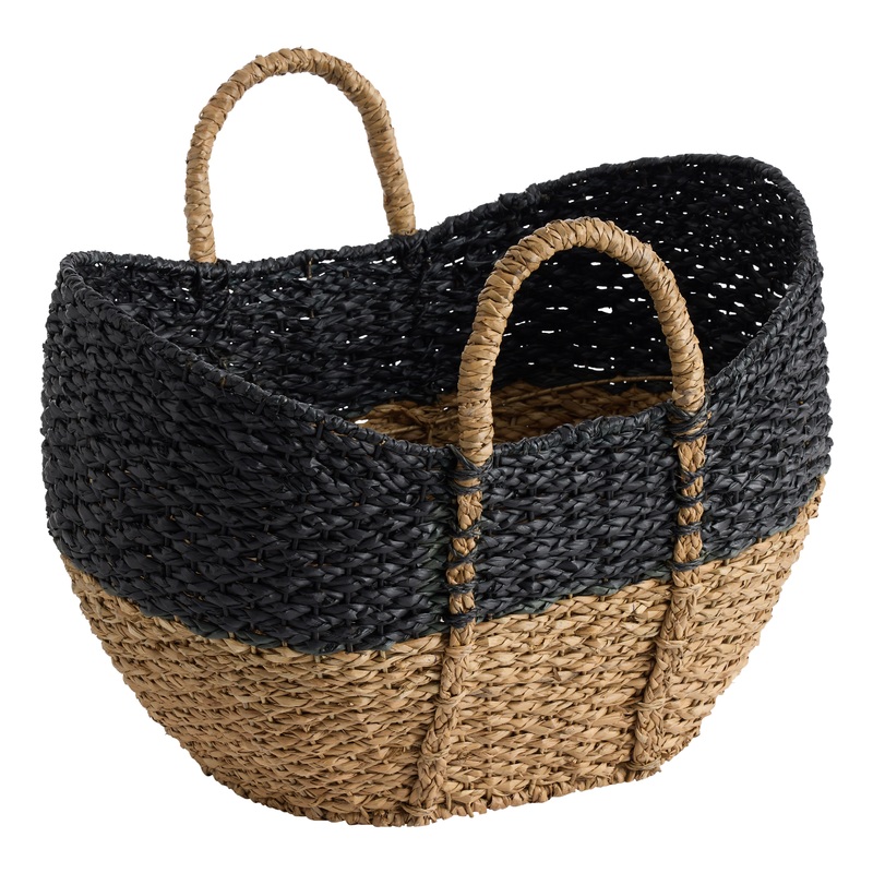 Elise Black and Natural Bankuan Rope Tote Basket