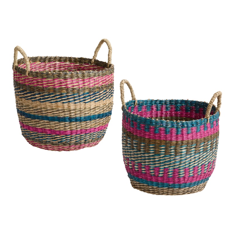 Ember Multicolor Seagrass Striped Basket