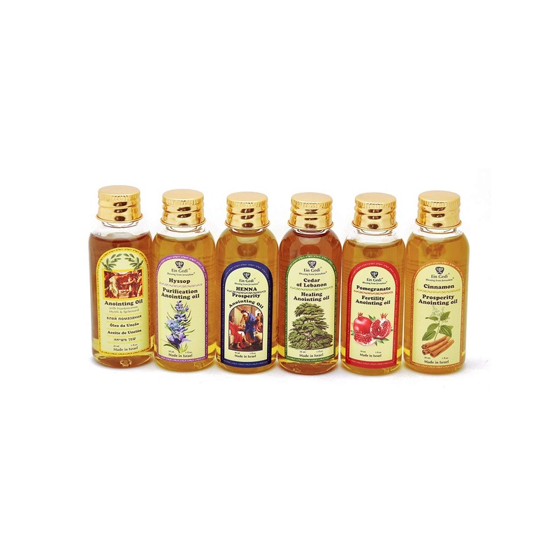 Lot of 6 x Diffrent Anointing Oil 30 ml. from Holyland Jerusalem