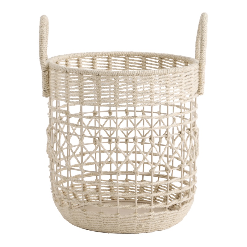 Marcus Bleached Jute Open Weave Basket