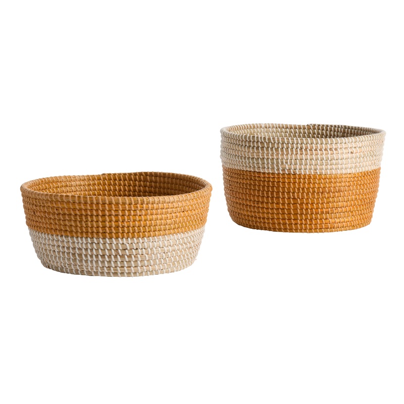 Marigold and Natural Seagrass Basket