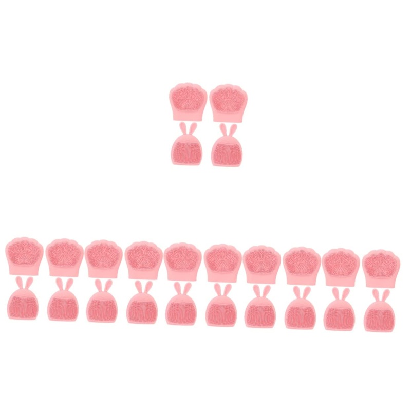 minkissy 24 Pcs Rabbit Ears Facial Brush Body Cleansing Brush Face Cleansing Brush Face Head Scrubber Facial Exfoliator Tool Lady Facial Brush Pink Detergent Miss Cute Silica Gel Light Pinkx6pcs 7.5×7.5cmx6pcs