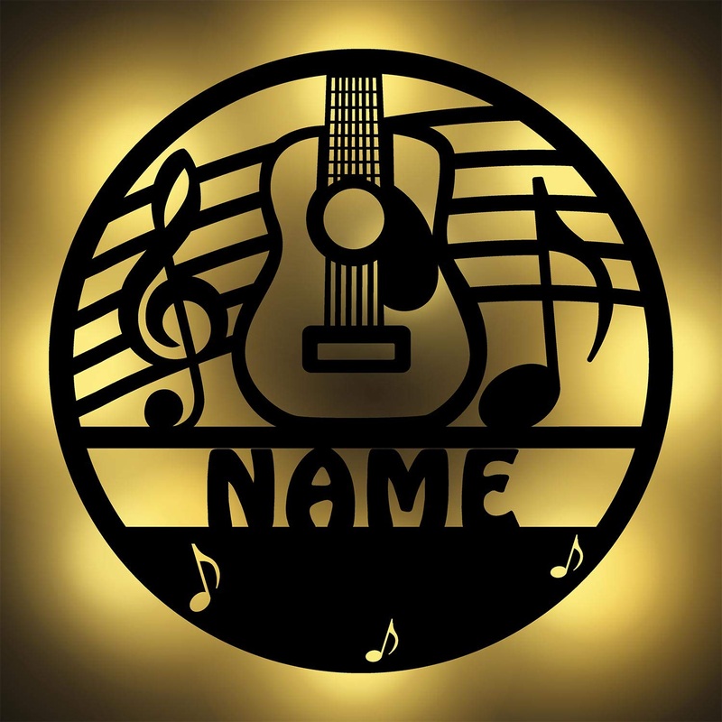 Namofacture Musicians Gifts Guitar for Men Women Mann Woman Wall Lamp Personalized I Battery Drives Decoration Music Gift Guest Gifts Guitarists