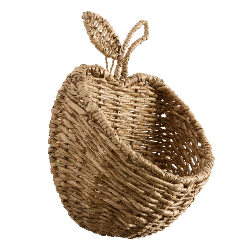 Natural Seagrass Apple Shaped Hanging Wall Basket