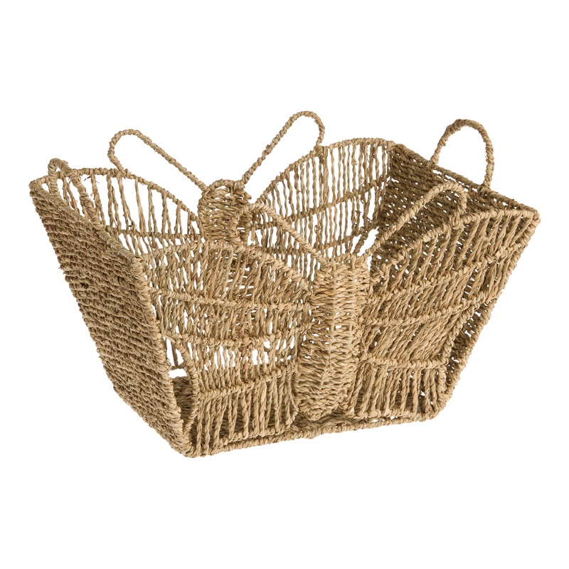 Natural Seagrass Butterfly Utility Basket