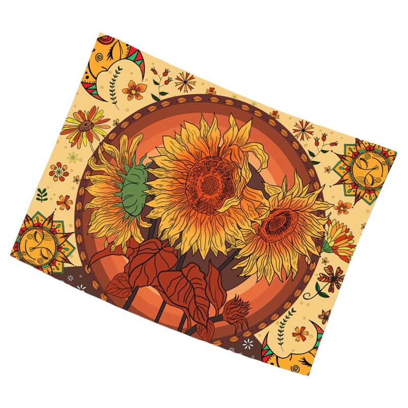 Zerodeko 3pcs Tapestry Vintage Home Decor Printed Beach Towel Goblincore Room Decor Bohomain Background Upholstery Trim Boho Blanket Flower Decor Polyester (polyester) Mural Sunflower 100x75cmx3pcs Assorted Colorx3pcs