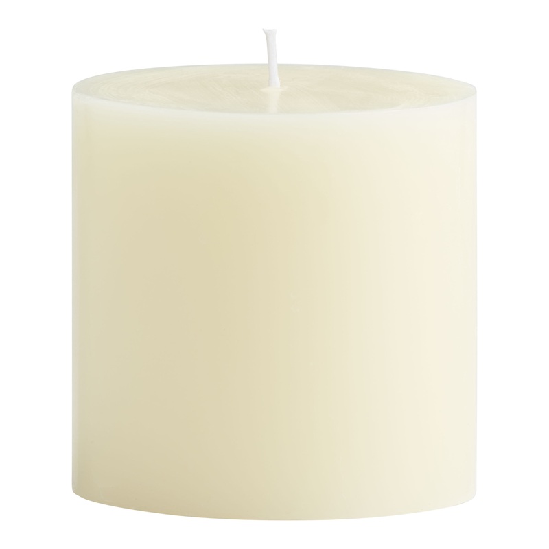 4×4 Ivory Unscented Pillar Candle