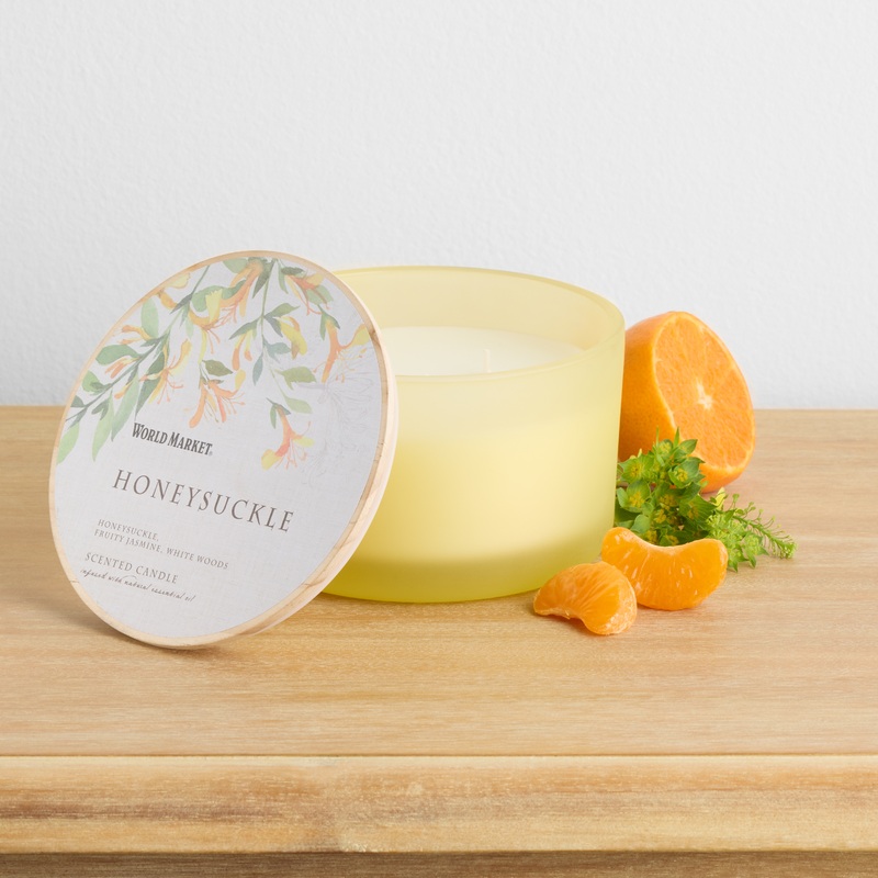 Botanical Honeysuckle 3 Wick Scented Candle
