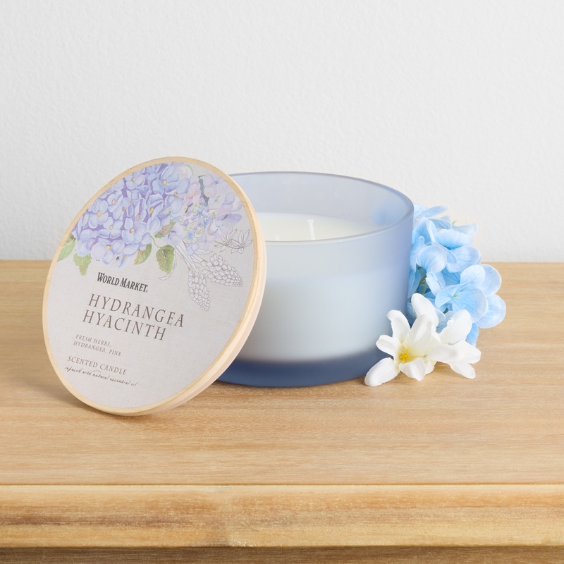 Botanical Hydrangea Hyacinth 3 Wick Scented Candle