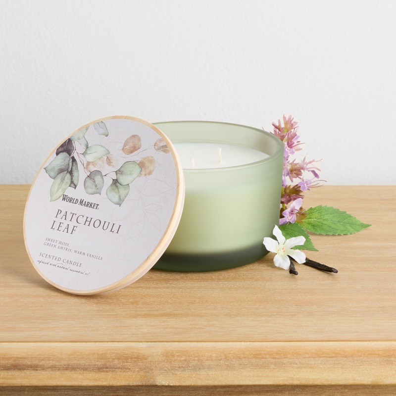 Botanical Patchouli Leaf 3 Wick Scented Candle