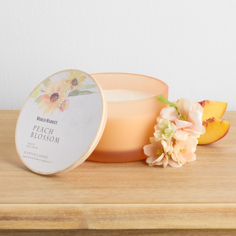 Botanical Peach Blossom 3 Wick Scented Candle