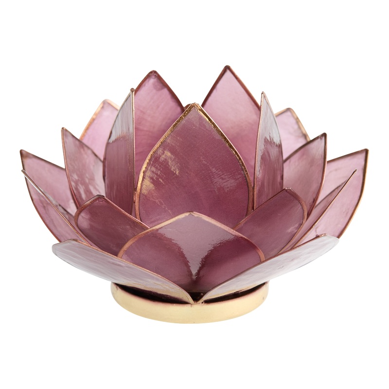 Capiz 20 Petal Lotus Tealight Candle Holder