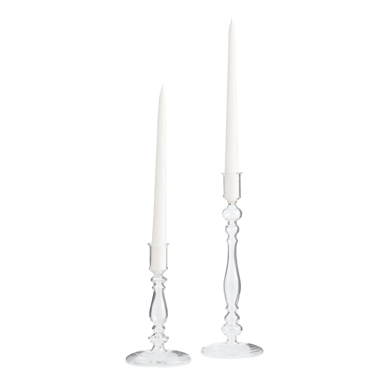 Clear Glass Taper Candle Holder