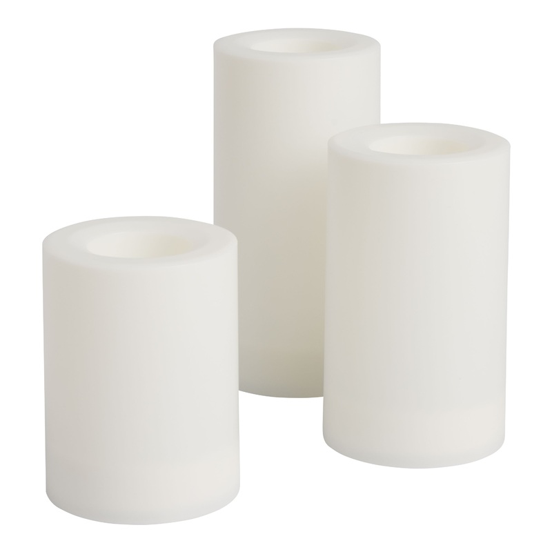 Color Changing Outdoor Flameless LED Pillar Candle 3 Pack
