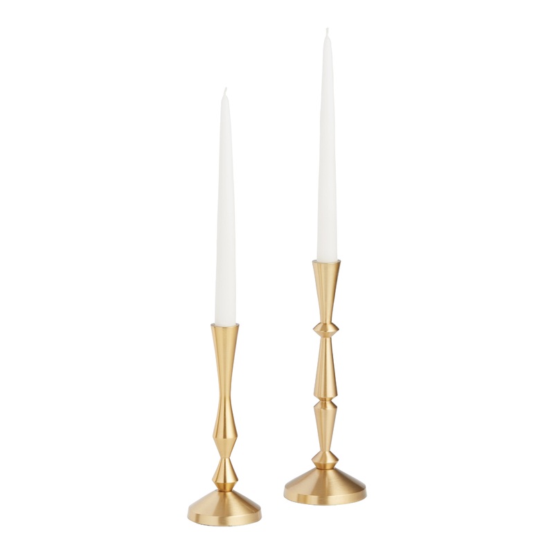 Gold Geometric Taper Candle Holder