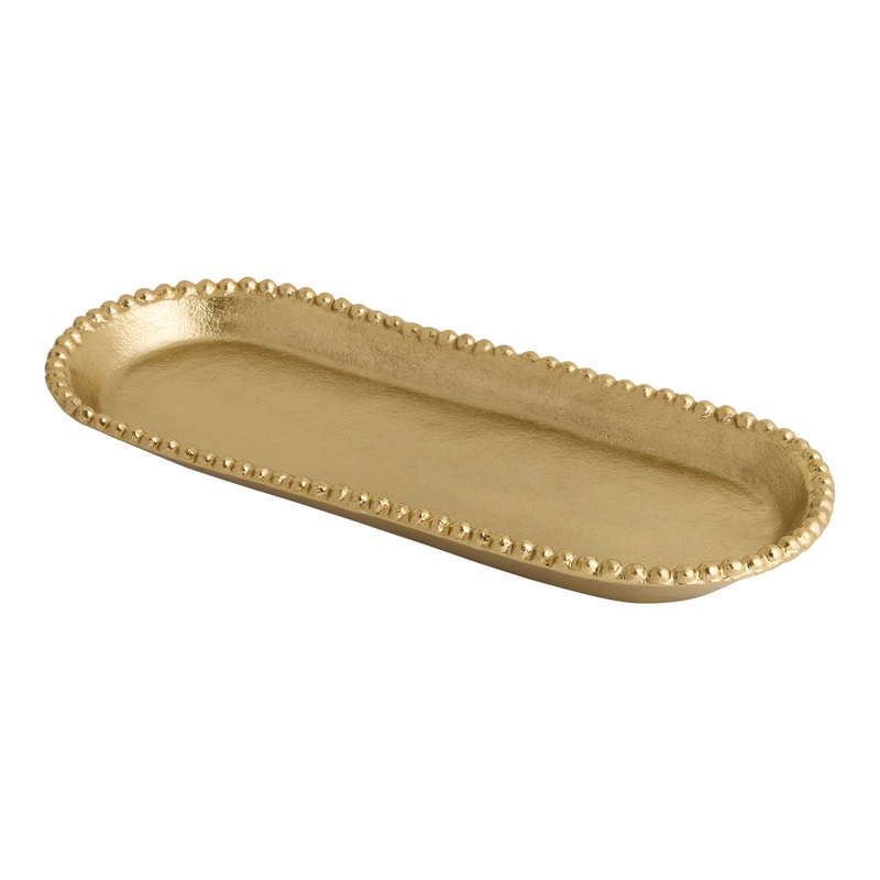 Gold Hammered Metal Candle Tray