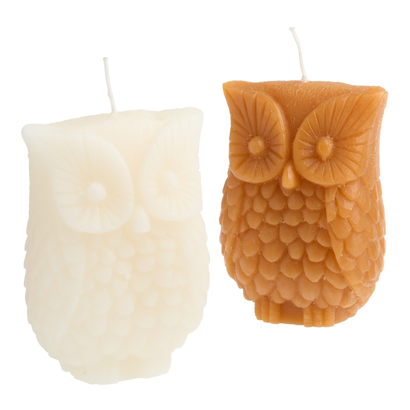 Owl All Wax Unscented Candle Set of 2
