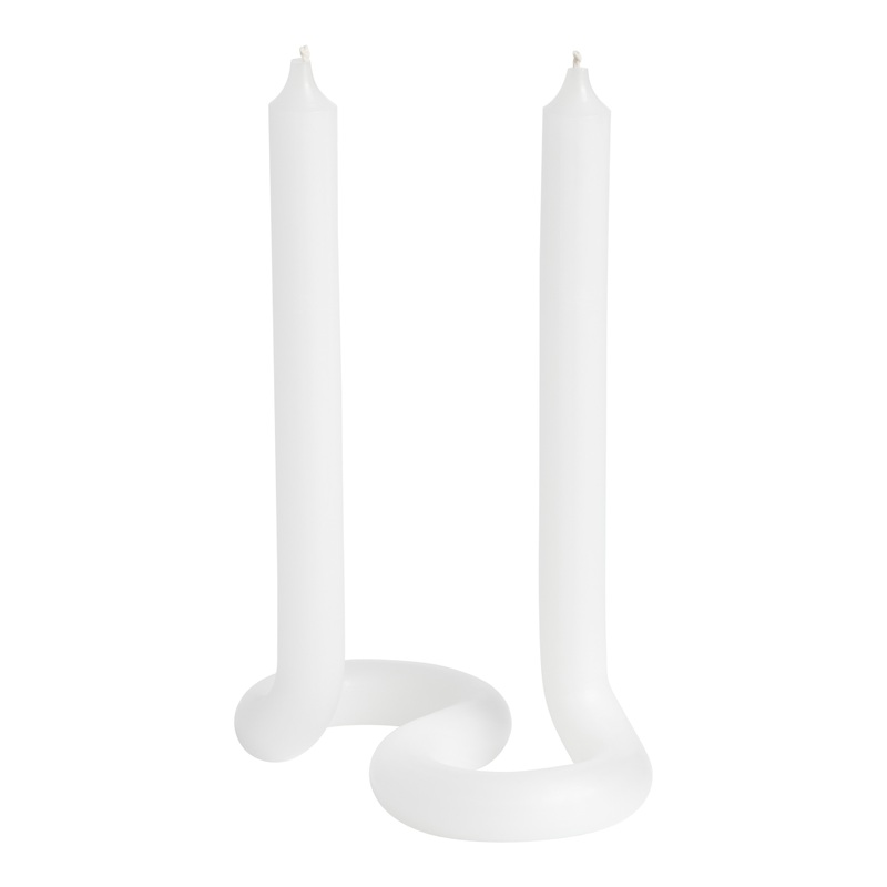 Ribbon Self Standing Double Taper Candle