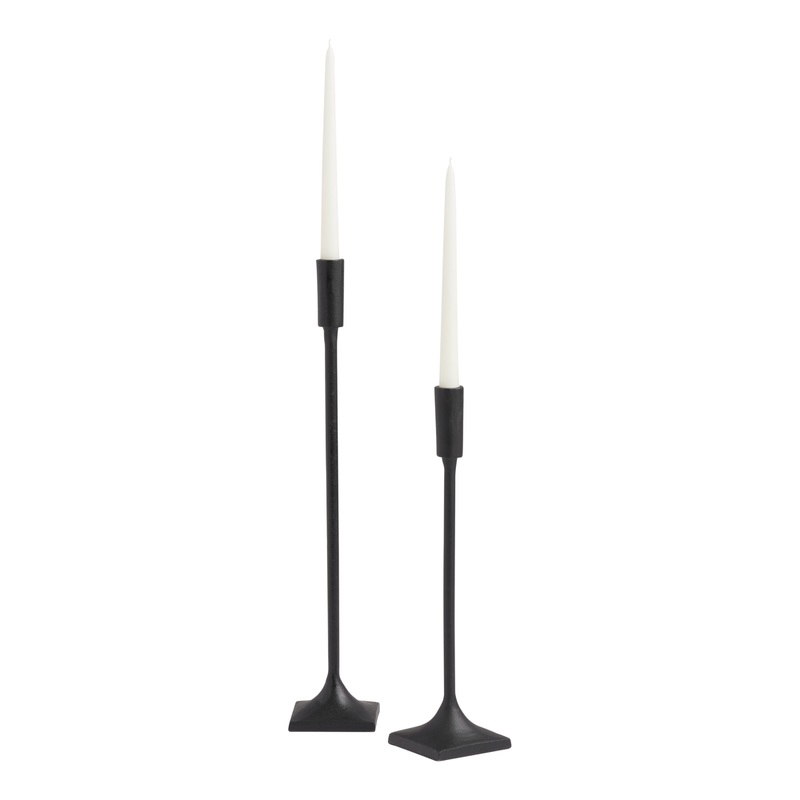 Tall Black Metal Taper Candle Holder
