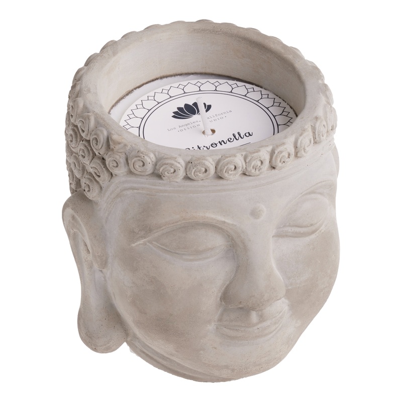 Cement Buddha Head Citronella Candle