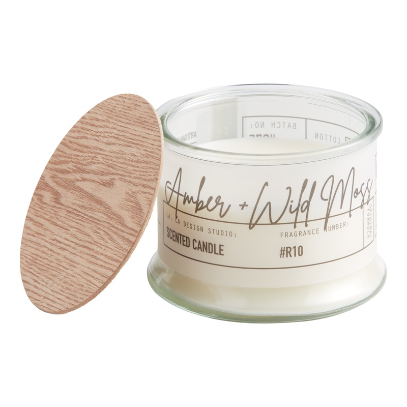 Frosted Glass Amber and Wild Moss 2 Wick Scented Candle