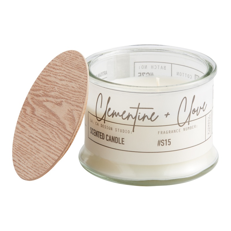 Frosted Glass Clementine and Clove 2 Wick Scented Candle