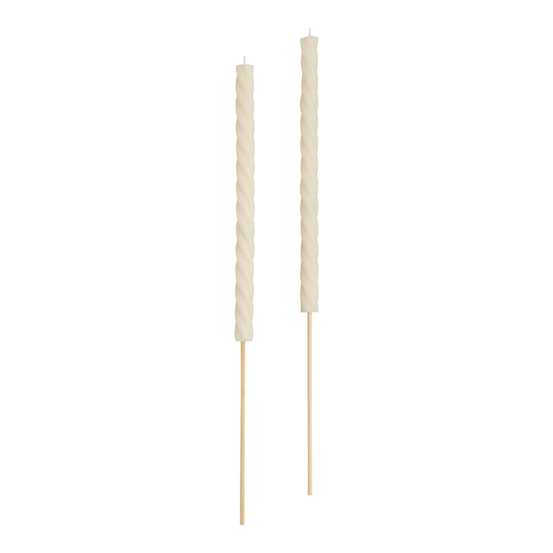 Ivory Twist Citronella Taper Candle Garden Stake 2 Pack