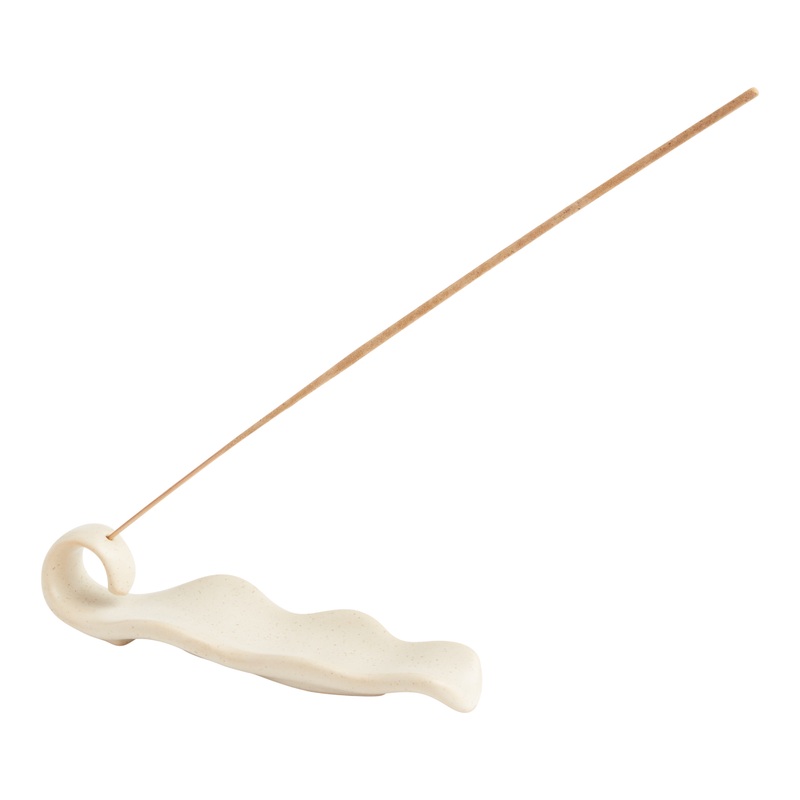 Matte White Ceramic Wave Incense Holder