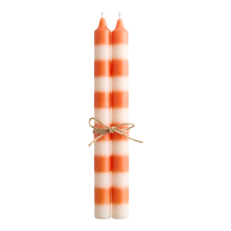 Rugby Stripe Taper Candle 2 Pack