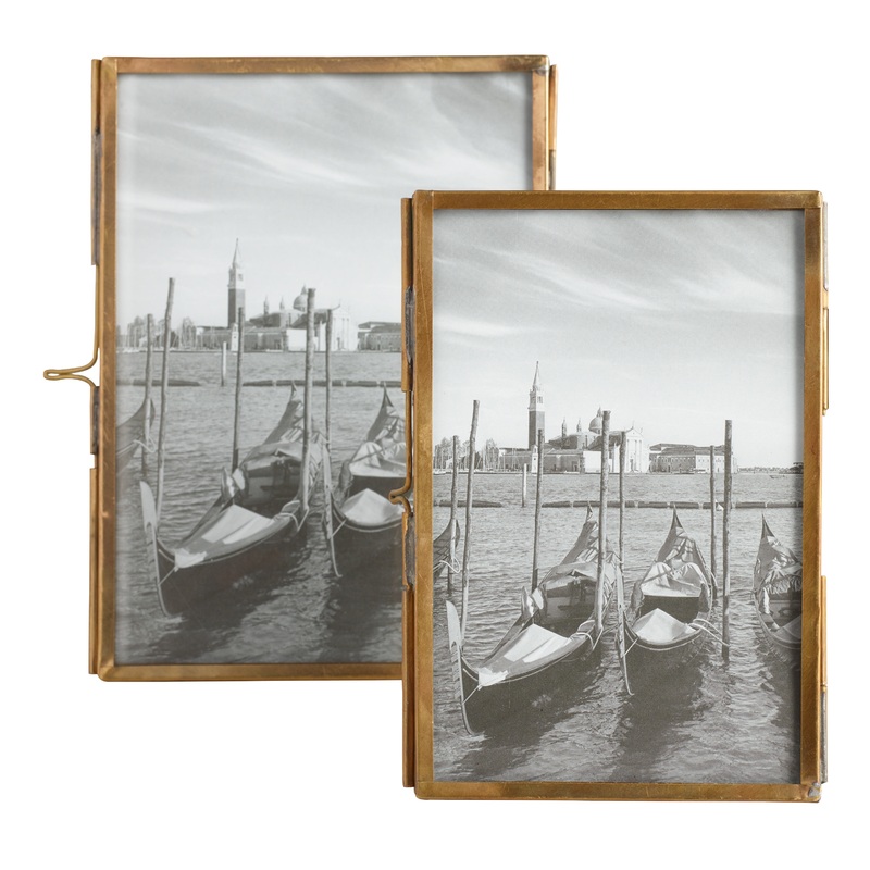 Brass Metal Prism Picture Frame