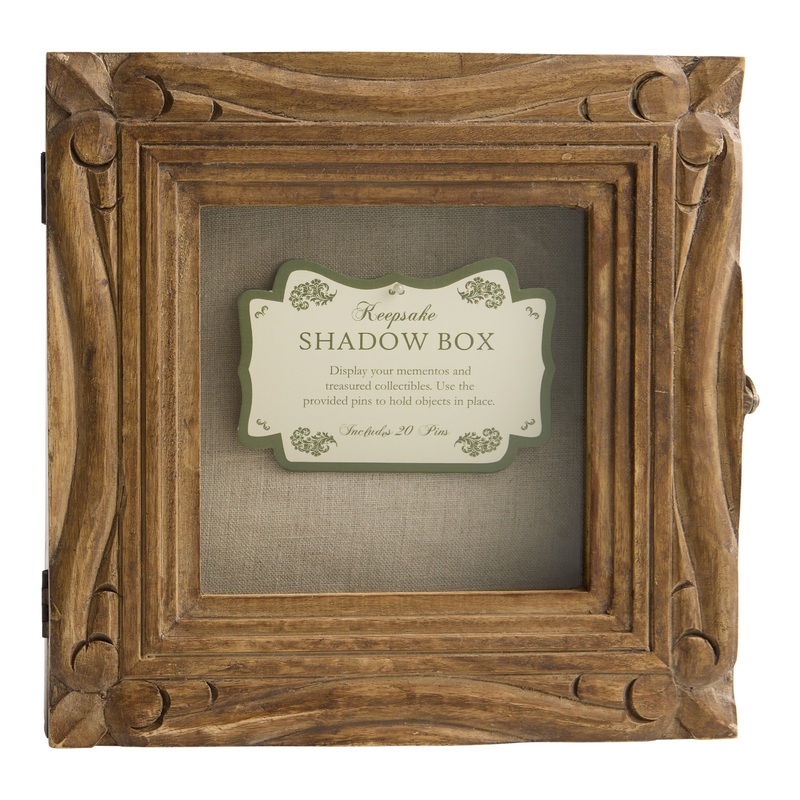 Brown Carved Wood Shadow Box Wall Frame