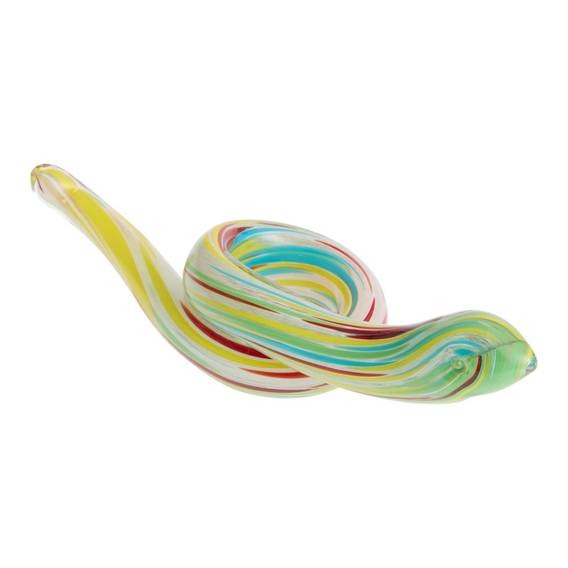 Confetti Art Glass Striped Snake Decor
