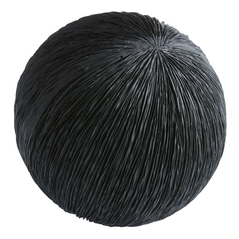 Dasha Black Textured Resin Ball Decor