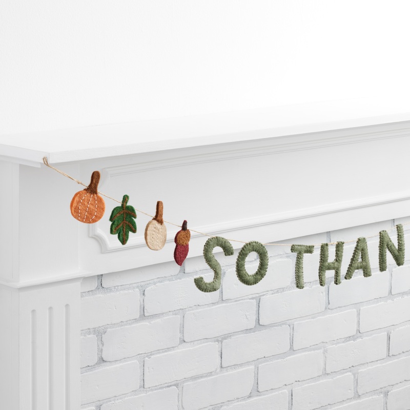 Felted Wool So Thankful Garland