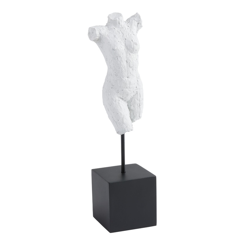 Female Torso Sculpture on Metal Stand